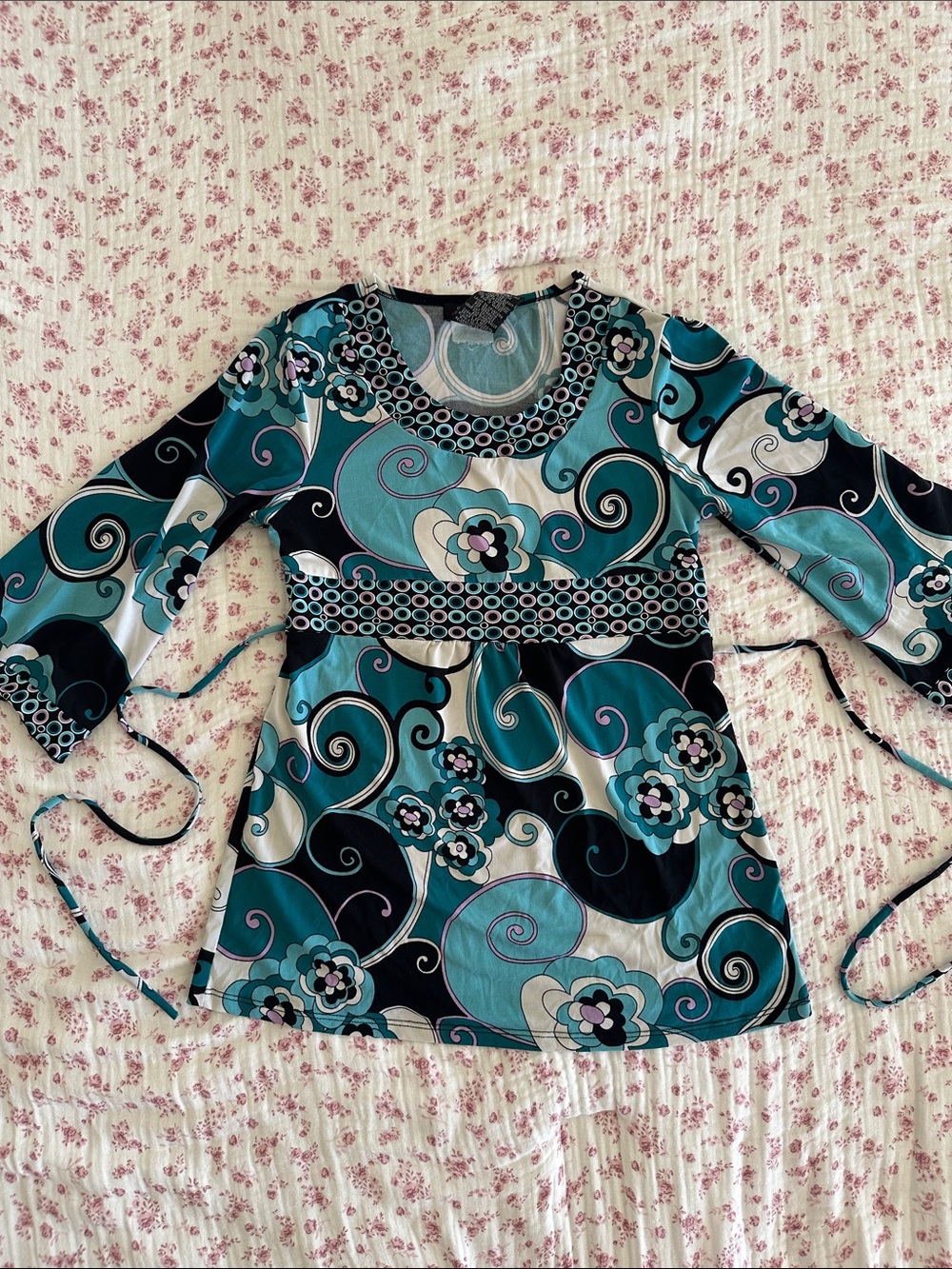 Y2K Babydoll Tie Back Top